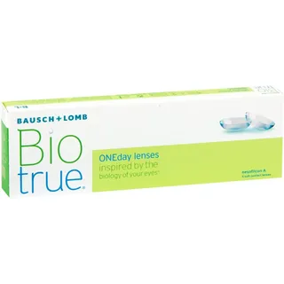 Bausch + Lomb Biotrue ONEday Tageslinsen, sphärische Kontaktlinsen, weich, 5 Stück/BC 8.6 mm/DIA 14.2 mm / -1.75 Dioptrien
