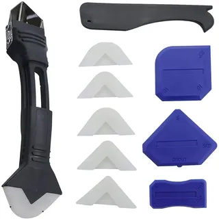 CENPEK Dichtungswerkzeug 3-in-1-Silikon-Dichtungswerkzeug-Werkzeugsatz mit 5 austauschbaren Silikonpads, Dichtungsentferner-Dichtungsmittel-Endbearbeitungswerkzeug für Fenster-Spülen-Verbindung