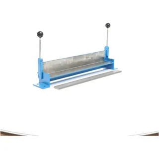 Wiltec Blechbiegemaschine 460 mm (18") Blechlänge, 90° Biegewinkel, Abkantbank zum Blech Abkanten aus Gusseisen in Blau und Grau