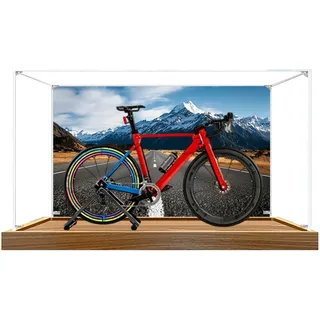 Acryl-Vitrine für Lego 11380 Rennrad Bauset, Staubdichte Transparente Box - Nur Vitrine, Schaukasten Kompatibel mit Lego 10380 (Back Spray 2 (Base B))