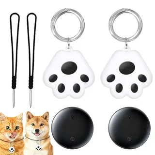 2 Stück GPS Tracker Katze, GPS Tracker Hund, Katzentracker Wasserdicht, Haustier Ortungsgerät, Live-Ortung, Ohne ABO, Weltweite Standortverfolgung Kompatibel mit iOS