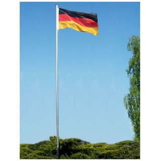 GartenHero Fahnenmast 6m Fahnenmast mit Flagge Seilzug Bodenhülse Flaggenmast Fahnenstange silberfarben