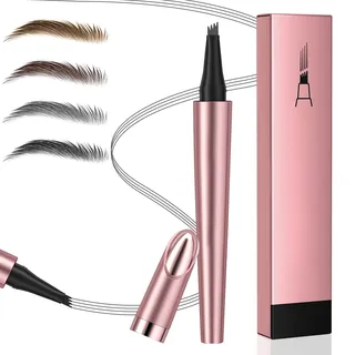 Wasserdichter Magischer Augenbrauenstift mit 4 Gabelspitzen Applikator, Wischfest und Langanhaltend, Erzeugt natürliche Brauen