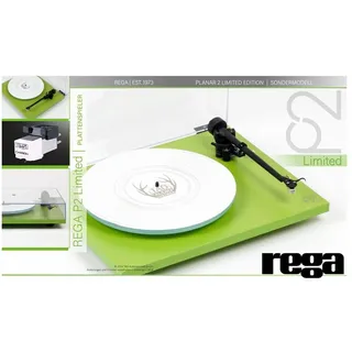 rega Planar 2 Sonderedition grün, RB220 Tonarm, CARBON MM-Tonabnehmer Plattenspieler