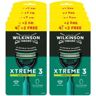 Wilkinson Xtreme 3 Sensitive 4 Stück +2, Einwegrasierer für Männer, 10er Pack