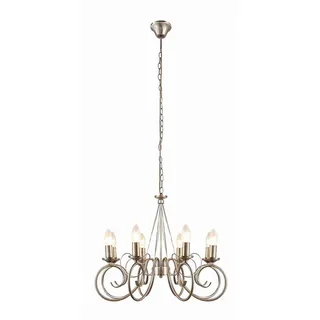 Lindby Kronleuchter Marnia, Metall, Bronze IP20, 8 x 40 W