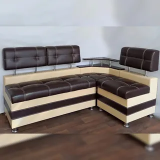 RODNIK Eckbank Latte Essecke, Sitzbank Braun Beige Modern. Kunstleder mit Stauraum und Ablage, Schenkel wechselbar,