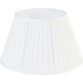QAZQA Retro Seide Plissee-Lampenschirm Weiß Rund Abgeschrägt