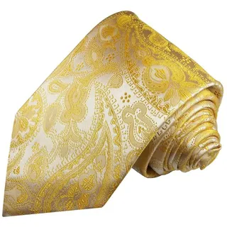 Paul Malone Krawatte Elegante Seidenkrawatte Herren Schlips paisley brokat 100% Seide Breit (8cm), gelb 427 gelb normal | 8 cm x 150 cm