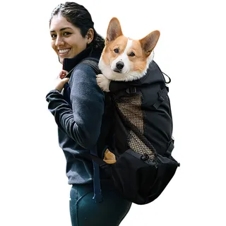 Galatée Hundetragerucksack, Tragbarer Verstellbarer Hunderucksack, Belüfteter Haustiertragerucksack, Haustierrucksack Zum Wandern Im Freien Wandern Bergsteigen Reisen(S, Schwarz)