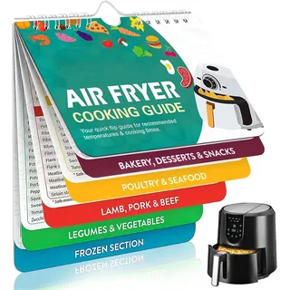 Heißluftfritteusen-Kochbuch, Heißluftfritteusen-Magnete, Kochanleitung (evtl. nicht in deutscher Sprache), Rezeptbuch, Luftfritteusen-Kochanleitung für Ofen, Kochtopf, Temperatur und
