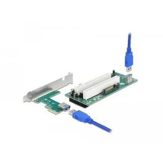 DeLock Riser Karte PCI Express x1 zu 2 x PCI 32 Bit Slot mit 60 cm Kabel