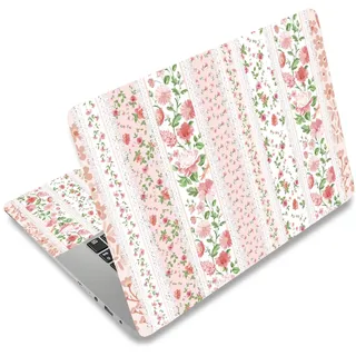 PLIGREAT Laptop Aufkleber Im Spitzenblumen Stil 15 Zoll Kreative Laptop Schutzfolien Mit Kunstdesign Passend Für 12" bis 15" Laptops Universell Wasserdicht Abnehmbar Notebook Kunstschutz