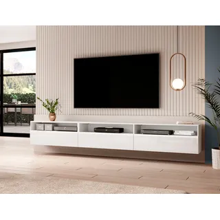 OTTO home Baros Lowboard 270 cm Weiß Aluminium/Kunststoff/Metall/Melamin/Holzwerkstoff