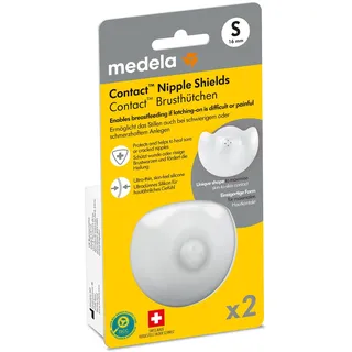 Medela Contact Brusthütchen zum Stillen – 16 mm – Zum Schutz bei wunden oder rissigen Brustwarzen und zur Unterstützung beim Anlegen – BPA-frei – 2er Pack