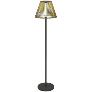 Outsunny Solar Stehlampe Rattan Solarlampen mit Lichtsensor 25 LEDs automatisch Solarleuchte im Boho-Stil IP44 Wasserdichte Solarlampe Outdoor
