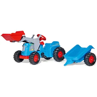 Rolly Toys 63/004/2 Traktor rollyKiddy Classic (inkl. rollyKid Lader + Trailer, Heckkupplung, für Kinder im Alter von 2 1⁄2 - 5 Jahre, ohne Hupe) 630042, 162 cm × 46 cm × 53.5 cm