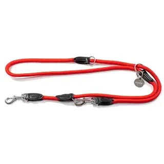 LIONTO verstellbare Hundeleine, Doppelleine rot