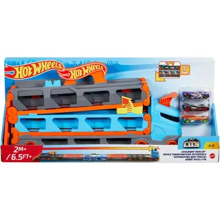 Hot Wheels 2-in-1 Rennbahn-Transporter mit 3 Fahrzeugen 1:64
