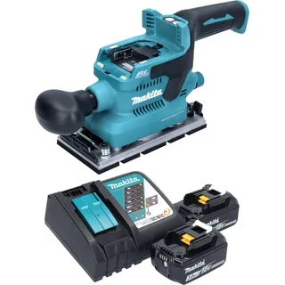 Makita Schleifmaschine + Poliermaschine, DBO 380 RF Schwingschleifer 18 V 93 x 185 mm Brushless 2x Akku 3,0 Ah + Ladegerät