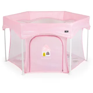 Cangaroo Laufstall Playbox klappbar Matratze Tragetasche Öffnung Reiselaufstall rosa