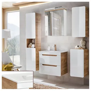 Lomadox LUTON-56 5-tlg. Hochglanz Weiß