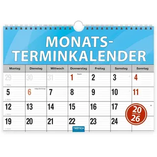 Biella Trötsch Monatsterminer Monatsterminkalender 2026 mit Wire-O-Bindung