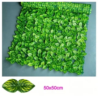 FANNOU Balkonsichtschutz Efeu Sichtschutz Outdoor, Balkon Sichtschutz Künstliche Hecke Sichtschutz Kunstpflanzen, Künstliche Blätter Wetterfest&Uv-Beständig 50 cm x 50 cm