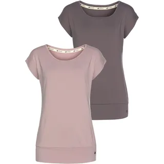 Ocean Sportswear Yoga & Relax Shirt Soulwear - Essentials Yoga Shirts (Packung, 2er-Pack) leicht überschnittene Schultern, längerer Schnitt rosa 44