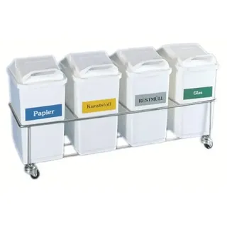 Novocal ZSE415 Zimmersammler 4fach Abfallwagen Zimmersammler, 4-fach, mit Behälter, 15 L, mit Aufkleber