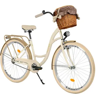 Milordbikes City-Fahrrad, Creme, Braun, Metall, 46 cm, Freizeit, Sport & Fitness, Fahrräder, Citybike