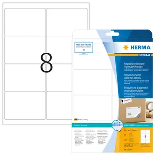 Herma Adressetiketten 10018 weiß 99,1 x 67,7 mm, 25 Blatt