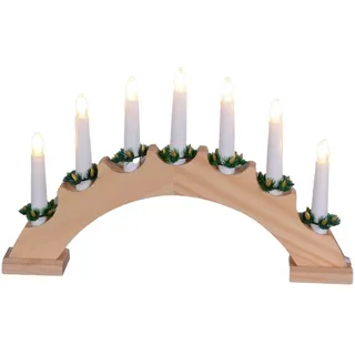 Trendline LED Weihnachtsbogen Holz mit Kerzen 40 x 25 cm warmweiß