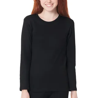 Gomati Thermohemd Kinder Thermo Langarmshirt - warmes Unterhemd schwarz 158 / 164