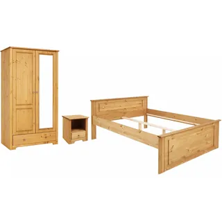 Home Affaire Schlafzimmer-Set »Hugo« Set, 3 Stk. tlg. Bett 140x200cm, 2-trg Kleiderschrank und 1 Nachttisch
