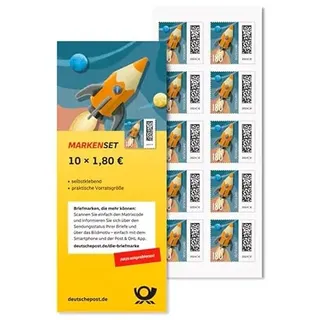 DEUTSCHE P0ST 10x 1,80€ Briefmarken selbstklebend, für Großbriefe bis 500g national & Kompaktbriefe bis 50g international