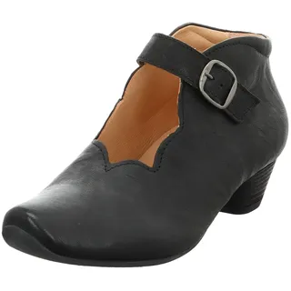 THINK! Damen AIDA chromfrei gegerbte Leder Halbschuhe 3-001232, SCHWARZ 0000, 39