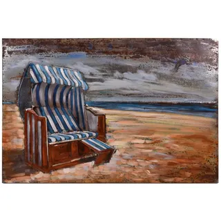 Garden Pleasure Wandbild 3D Strandkorb, Metall