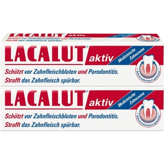 LACALUT AKTIV ZAHNCREME, 100ml Zahnpasta, sofort spürbare Straffung und Festigung des Zahnfleischs, effektive Zahnpflege & Zahnfleischpflege, 2 x 100ml