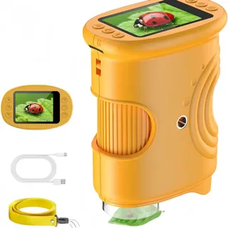 Kindermikroskop, 2-Zoll-IPS-Bildschirm, 1000-faches digitales Handmikroskop, tragbare HD-Taschen-Mini-USB-Mikroskopkamera, mit digitalem HD-Bildschirm