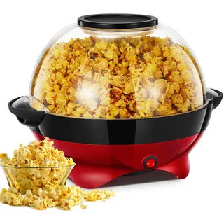 HOUSNAT Popcornmaschine - 5.5L Großer Inhalt - HOUSNAT 800W Zuhause Popcorn Maker Machine mit Antihaftbeschichtung und Abnehmbares Heizfläche - Stille und Schnelle - Maschine