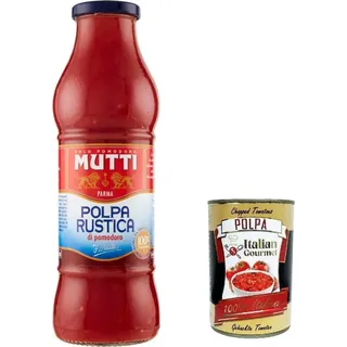 12x Mutti Polpa di Pomodoro Rustica, Tomatenpulpe Tomatensauce Tomaten 100% Italienisch 690g + Italian Gourmet polpa 400g