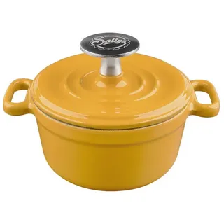 sallys Gusseisen-Serviertopf 14 cm: Für Erstklassige Wärmeleitung und Langanhaltende Wärmespeicherung, Ofenfest, alle Herdarten... (Mustard Yellow)