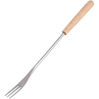 Fondue Gabel, 26,5 cm Holzgriff Edelstahl Dessert Servierspieß Fondue Topf Gabeln Grillgabel für Käse, Schokolade, Braten