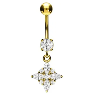 PIERCINGLINE Bauchnabelpiercing Chirurgenstahl Bananabell POLARSTERN (Bananabells, 1-tlg) goldfarben