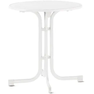 Sieger Boulevard-Klapptisch mit mecalit-Pro-Platte 70 x 70 x 72 cm weiß/marmordekor weiß