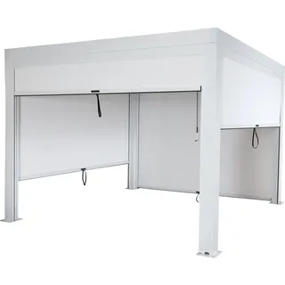 mit Seitenwand Weiß 11 cm Alu-Gestell 3 x 3 m