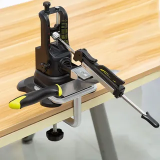 Messerschärfer, Messerschärfer mit festem Winkel und 4 Arten von Schärfsteinen, 360°-Flip-Design, der Schärfwinkel kann eingestellt Werden, Küchenmesser-Schärfwerkzeug