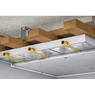 depotum XPS-Systemplatte Aluminiumfolie wassergeführte Deckenheizung Trockenbau Heizung 120x60 cm grau