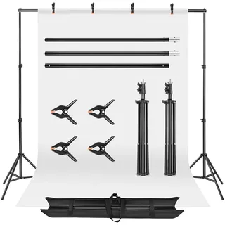 Youyijia Foto Hintergrund Ständer 2 x 2m Verstellbarer Hintergrund Ständer Fotoleinwand Ständer Hintergrundständer Fotostudio mit Fotohintergrund Tragetasche 4 Klemmen für Photo Studio